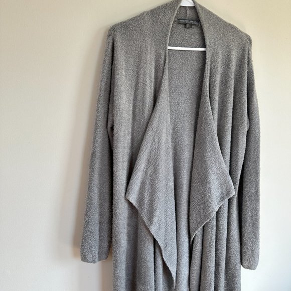 Barefoot Dreams Gray CozyChic Lite Knit Island Wrap Cardigan Draped Front S/M - Picture 3 of 8